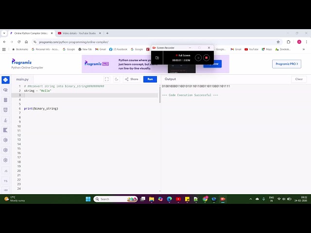 Convert String to Binary in Python | Interview Question Explained