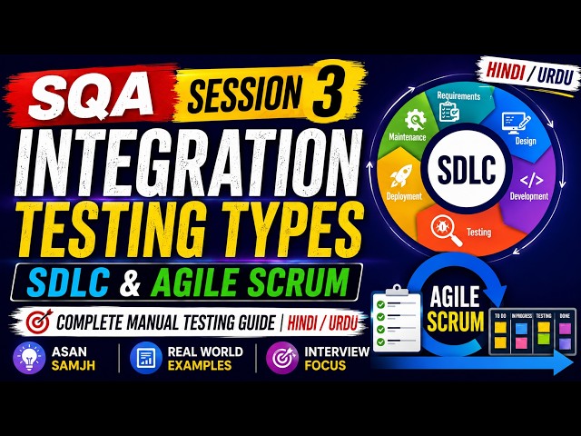 SQA Session 3 - Integration Testing Types, SDLC & Agile Scrum | Complete Manual Testing Guide