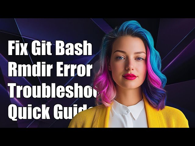 Fixing Git Bash Error: Warning Unable to Rmdir - Troubleshooting Guide