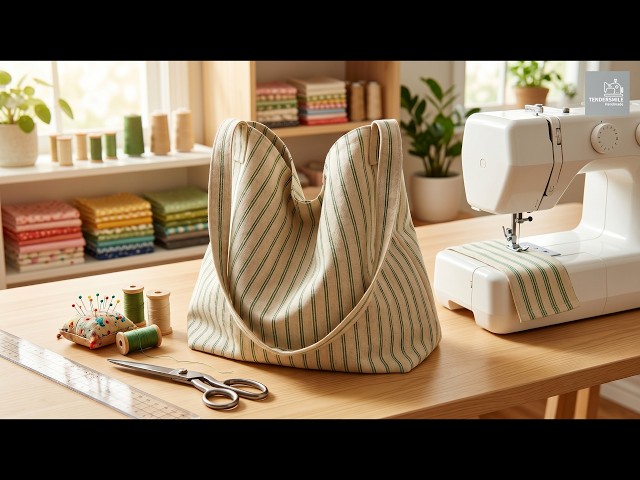 Perfect Everyday Bag! DIY Easy Linen Shoulder Bag Sewing Tutorial
