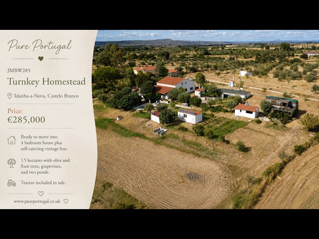 Turnkey Homestead for Sale in Central Portugal | 4 Bed House | Vintage Bus | Tractor | 1.5 Hectares