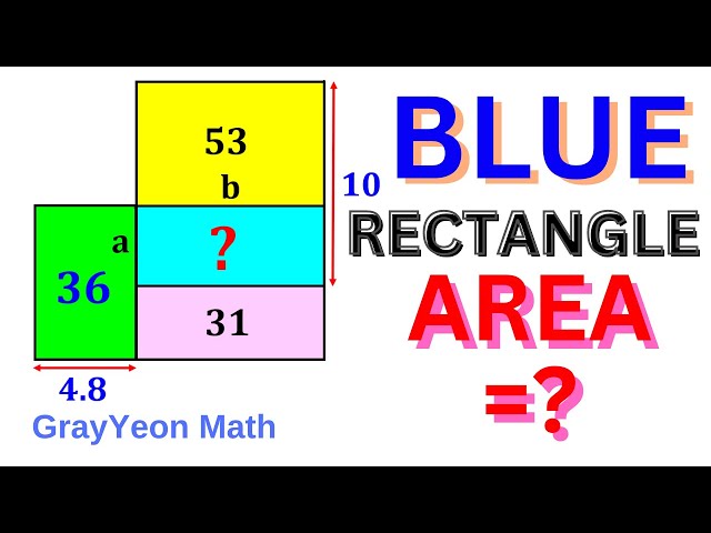 Find the area of the blue rectangle #geometryskills #mathpuzzles #howtothinkoutsidethebox