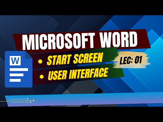01- MS Word basic Introduction | Microsoft Word User Interface | Start Screen