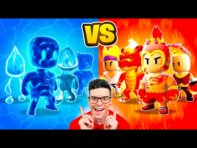 💧AGUA vs FUEGO🔥 (Batalla Skins Stumble Guys)