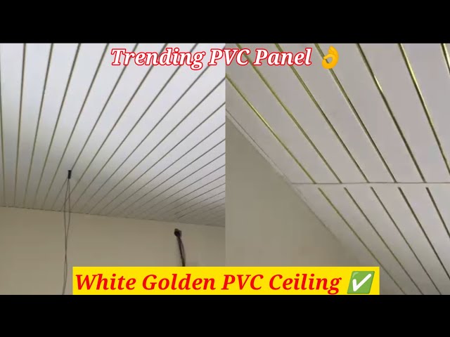 Trending White Golden PVC Ceiling । PVC Ceiling For Bedroom ✅ #pvc #falseceiling 