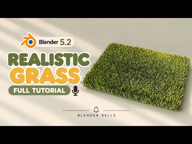 How to Make Realistic Grass in Blender 5.2 🌱 | Easy Grass Tutorial for Beginners