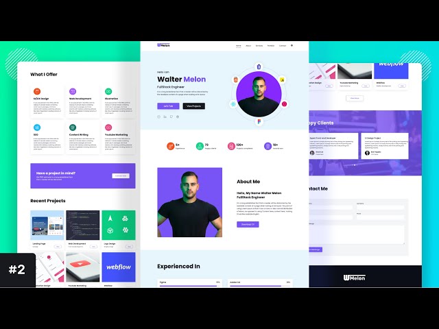 Complete Responsive Portfolio Website using HTML CSS & JavaScript