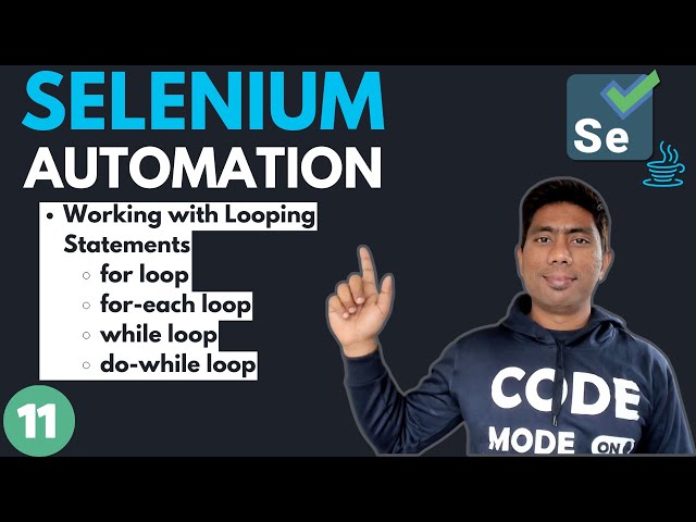 #11 - Working with Looping statements in Java (Selenium with Java) - 2024 Series