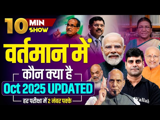 Vartman Mein Kaun Kya Hai | Important Appointment 2025 Current Affairs | 10 Minute Show By Arun Sir