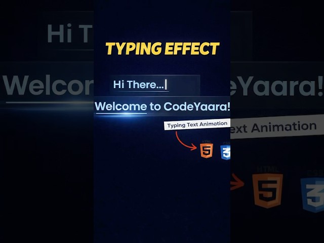 🔥Typing Text Animation inHTML CSS & JavaScript | Typewriter Effect 2026 #textstyles #texteffect