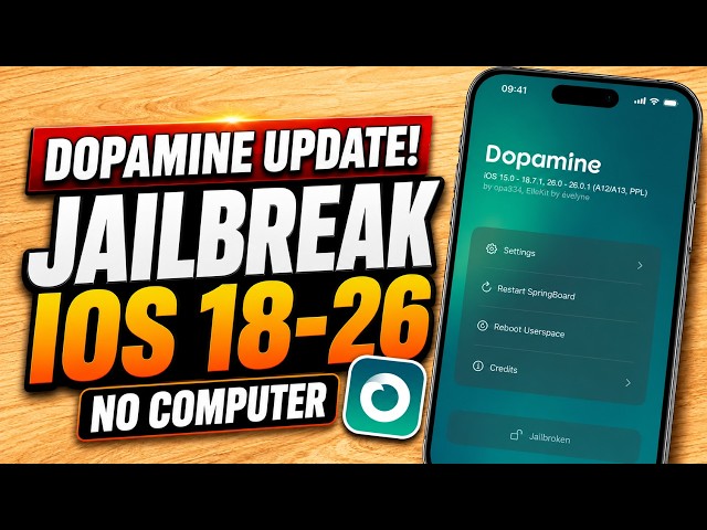 Cómo hacer jailbreak a iOS 18–26 sin PC | Actualización de Dopamine