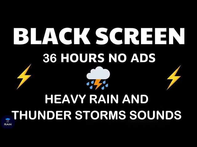 🔴 Heavy Rain and Thunder Sounds for Sleeping - Black Screen | Night Storm to Relax Body