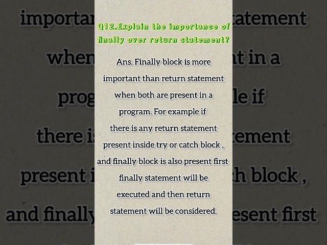 Why 'Finally' Always Wins Over 'Return' in Java! #youtubeshorts #viralvideo #javainterview #java