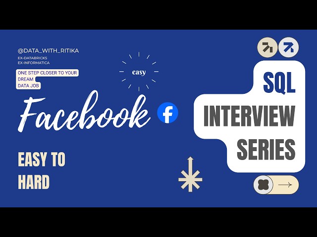 Facebook SQL Interview Question Part-1 | Learn to Solve in 3 different ways