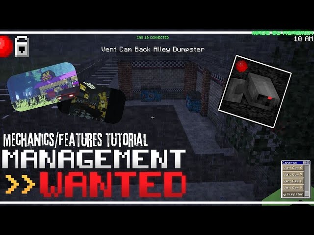 Minecraft FNAF Management Wanted Mod Tutorial (How to use the mapper tool, vents, doors, ect)