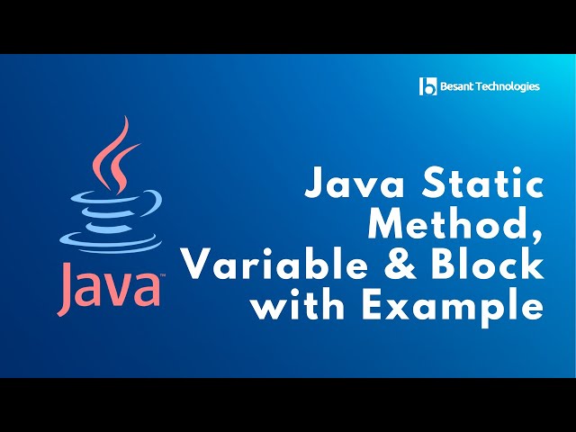 Java Static Method, Static Variable and Block with Example | JAVA Programming | JAVA Tutorial