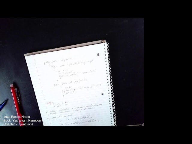 Java Basics Note Taking- Chapter 7-Functions