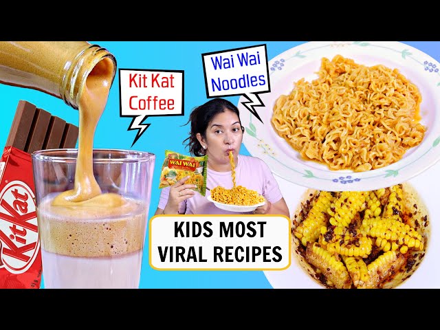 Trying Most Viral Kids/Teen Recipe - KitKat Coffee | Wai Wai Noodles | Korean Corn | CookWithNisha