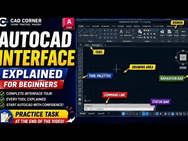 AutoCAD Interface Explained for Beginners | Complete AutoCAD Interface Tutorial (2026)