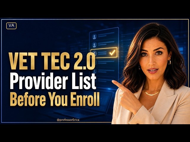 VET TEC 2.0 Provider List Before You Enroll