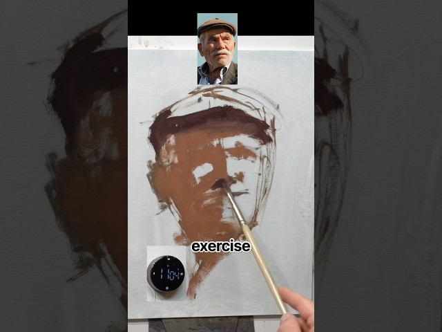 15 min portrait painting in oils #paintcoach #portraitpainting