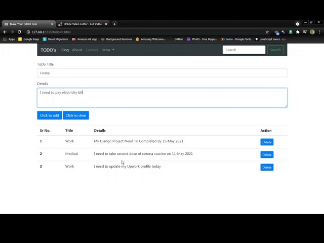 To-Do List Using JavaScript, CSS and HTML