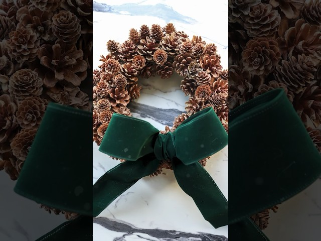 DIY Pinecone Wreath #christmasdollartreecrafts