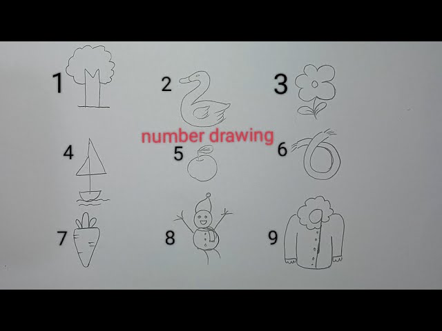 How to draw pictures using numbers 1 to 10 || Number Drawing easy step by step ||