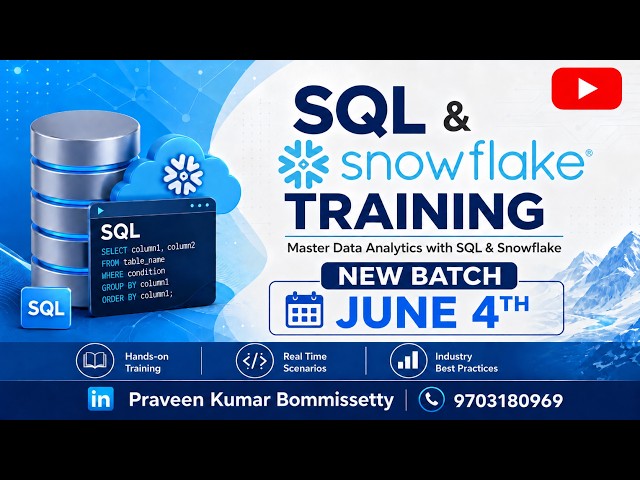 Snowflake Demo | Snowflake End to End Course | New Batch Starts from June 4th | Snowflake Training