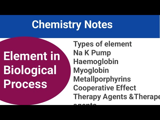 M.Sc. Chemistry Notes... Elements in Biological Processes