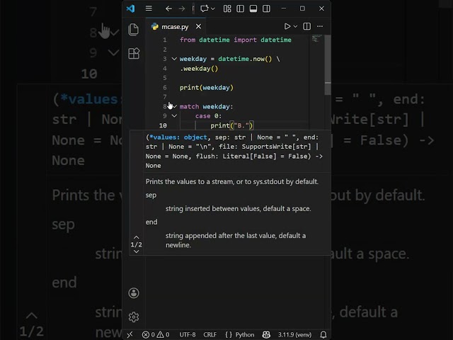 Pythonda bəzən if-else yerinə match-case yazmaq daha təmiz kod yazmağımıza kömək edir