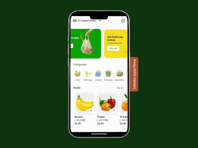 🍊 Grapefruit App UI – Flutter Grocery App Showcase