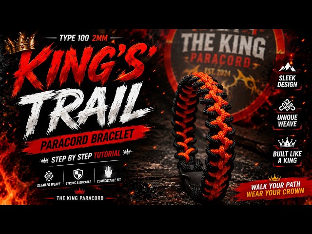King's Trail Paracord Bracelet Tutorial | Type 100 (2mm) Paracord Step by Step #paracordbracelet