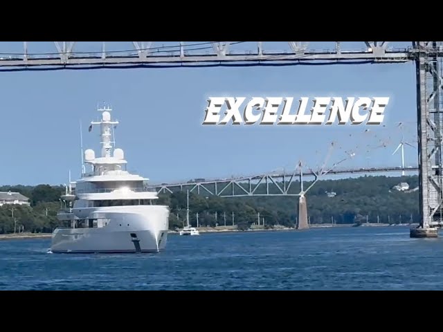 Video shows Car Dealerships $120m Yacht Excellence exiting the Cape Cod Canal en route to Newport.