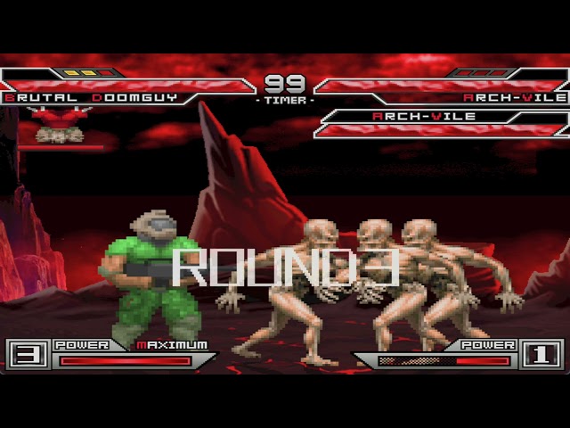 mugen 1.1b1 kof woj red edition john-7 brutal doomguy 1p vs 4 arch-vile