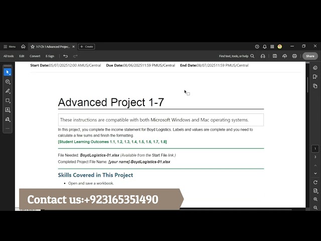 Excel 2021 In Practice - Ch 1 Advanced Project 1-7 | Excel 2021 In Practice Ch1 Advanced Project 1-7