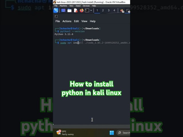How to install python in kali linux #coding #python #linux #tutorial #hacker #hack #hacks