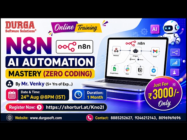 N8N AI Automation Mastery (ZERO CODING) Online Training @ DURGASOFT