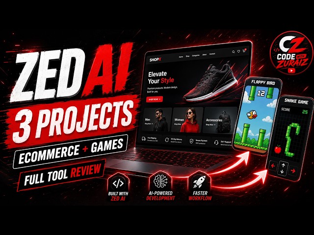 I Built Ecommerce Website & Games Using Zed AI | Full Tool Review