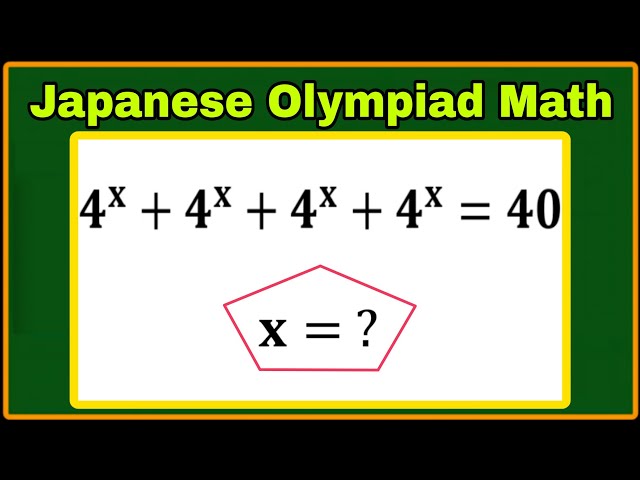 Japanese| An Interesting Algebra Olympiad Mathematics| Can you find out the value of x? 