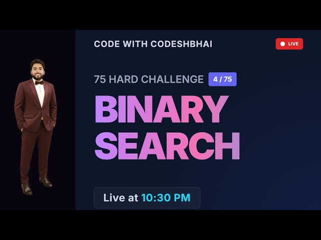 Binary Search Master LIVE: Algorithm Tutorial & Problem solving