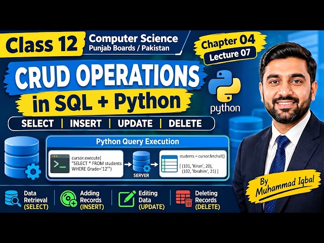 CRUD Operations in Python & SQL | Create, Read, Update, Delete | Class 12 CS Chapter 4