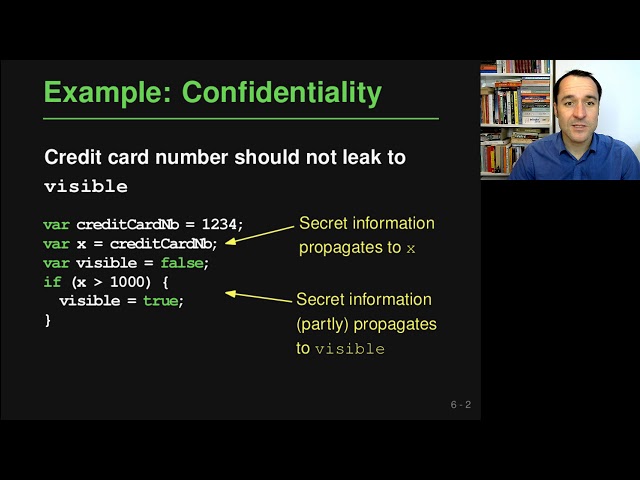 Lecture "Information Flow Analysis (Part 1, Introduction)" of "Program Analysis"