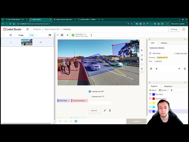 Configure Deepstream Nvdsanalytics with LabelStudio WebUI | Custom Templates & Annotation Export