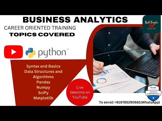 Python for Analyst|Live sessions|Pandas|Numpy|Matplotlib|Scipy|Portfolio Projects