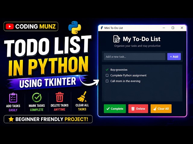 To-Do List in Python 🔥 | Python Project for Beginners