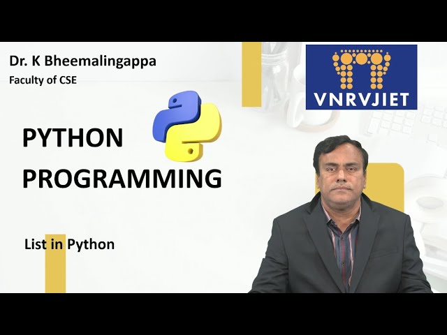 List in Python by Dr. K Bheemalingappa