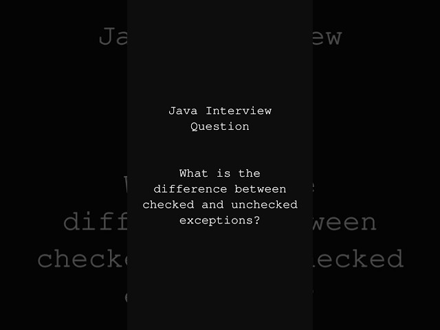 Checked Vs Unchecked Exceptions | Java Interview Questions #java #coding #dsa #interviewquestions