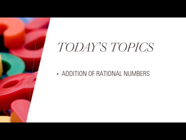addition of rational numbers class 8 maths/Master classes/rational numbers series