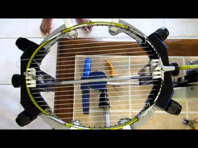 Badminton racket stringing video tutorial.